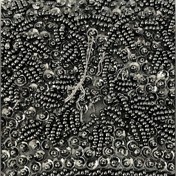 Vintage La Regale Ltd Nlack Beaded Sequined Satin Evening Clutch Bag Hong Kong - Picture 4 of 11